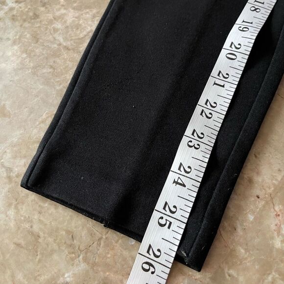 𝅺J Crew Black Stretchy Pixie Pants With Exposed Back Zipper Womens Size 6 Short - Picture 11 of 11